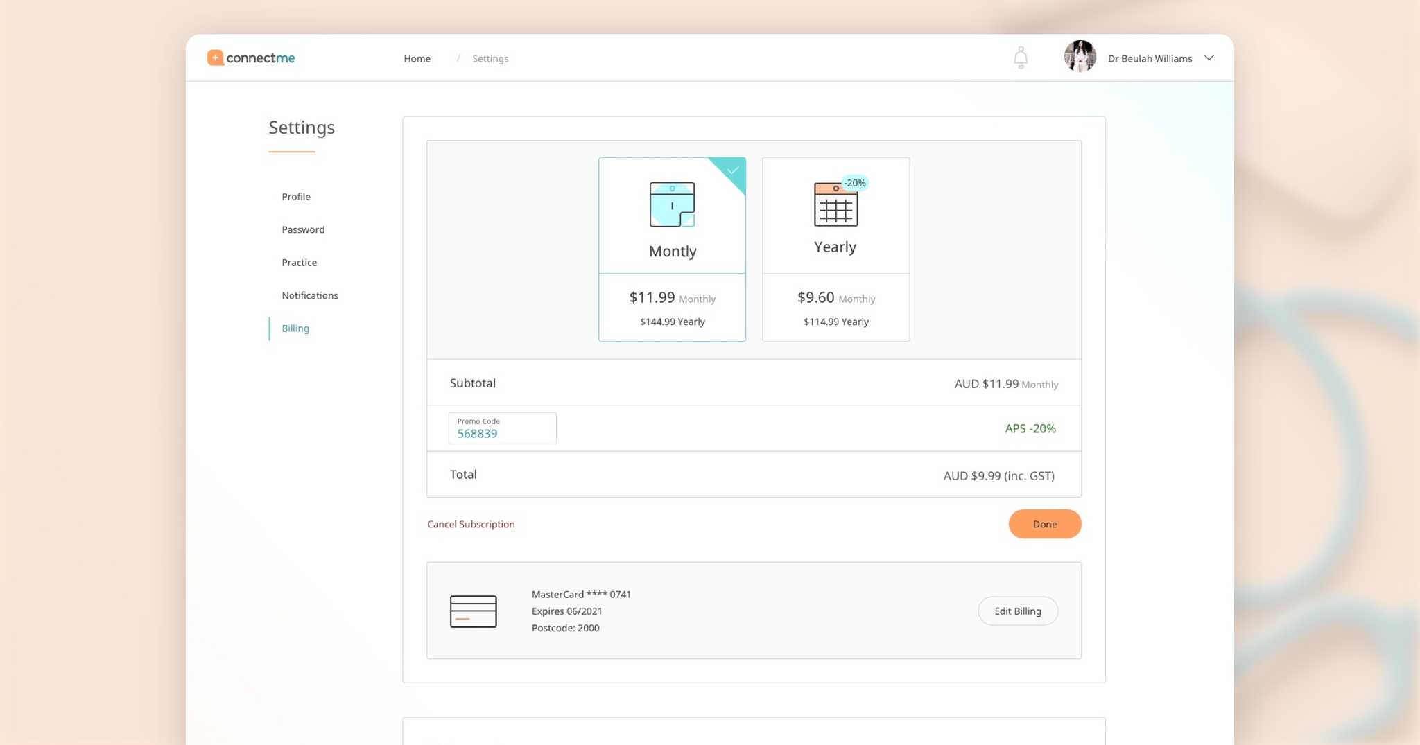 connectme billing