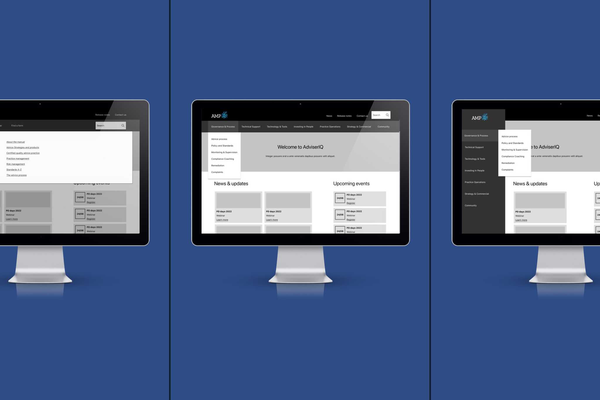 AMP Wireframe concepts